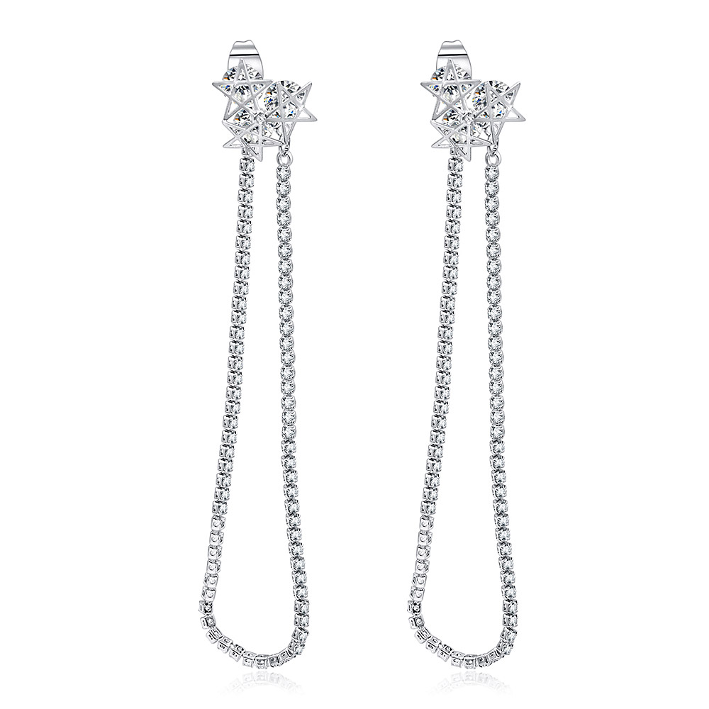 Dangle & Drop Triple Star Earrings